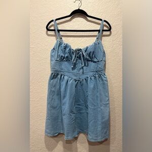 Blue Denim Jean Sleeveless Corset Dress